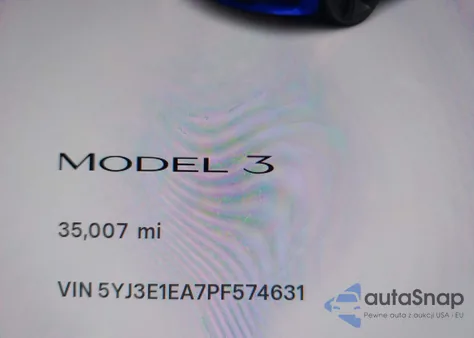 2023 Tesla Model 3 Rear-Wheel Drive from USA, damaged, VIN 5YJ3E1EA7PF574631